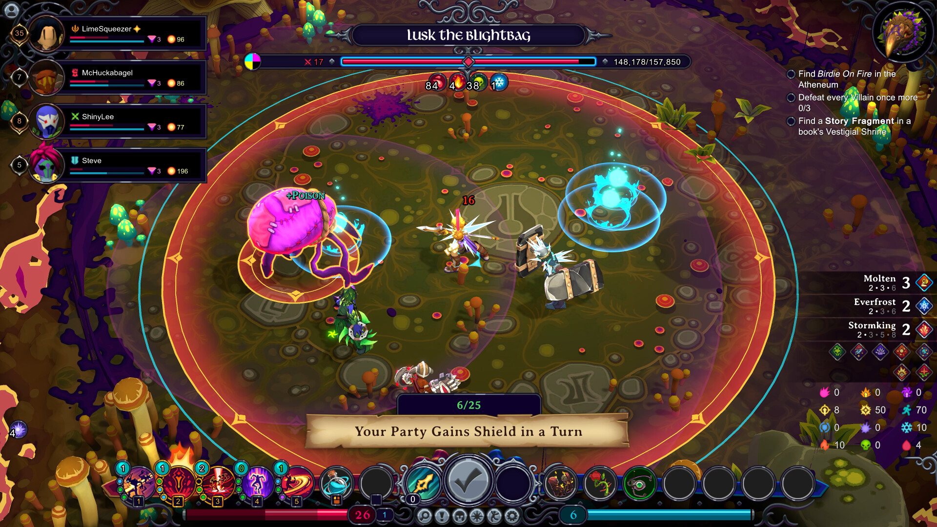 Inkbound turn-based tactical co-op combat with party abilities and positioning